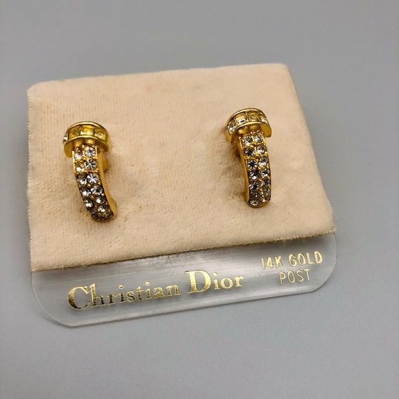 Vintage Christian Dior PIERCED earrings - Picture 1 of 5